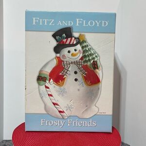 Fitz and Floyd Frosty Friends Snowman Large Bowl NWT